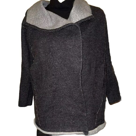 Eileen Fisher System Cashmere Open Front Skandi Jacket SZ Small Organic Cotton - Picture 1 of 6